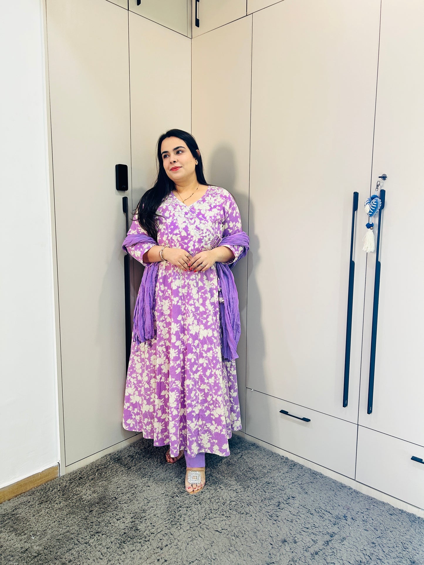 Bubble Anarkali cotton Suit