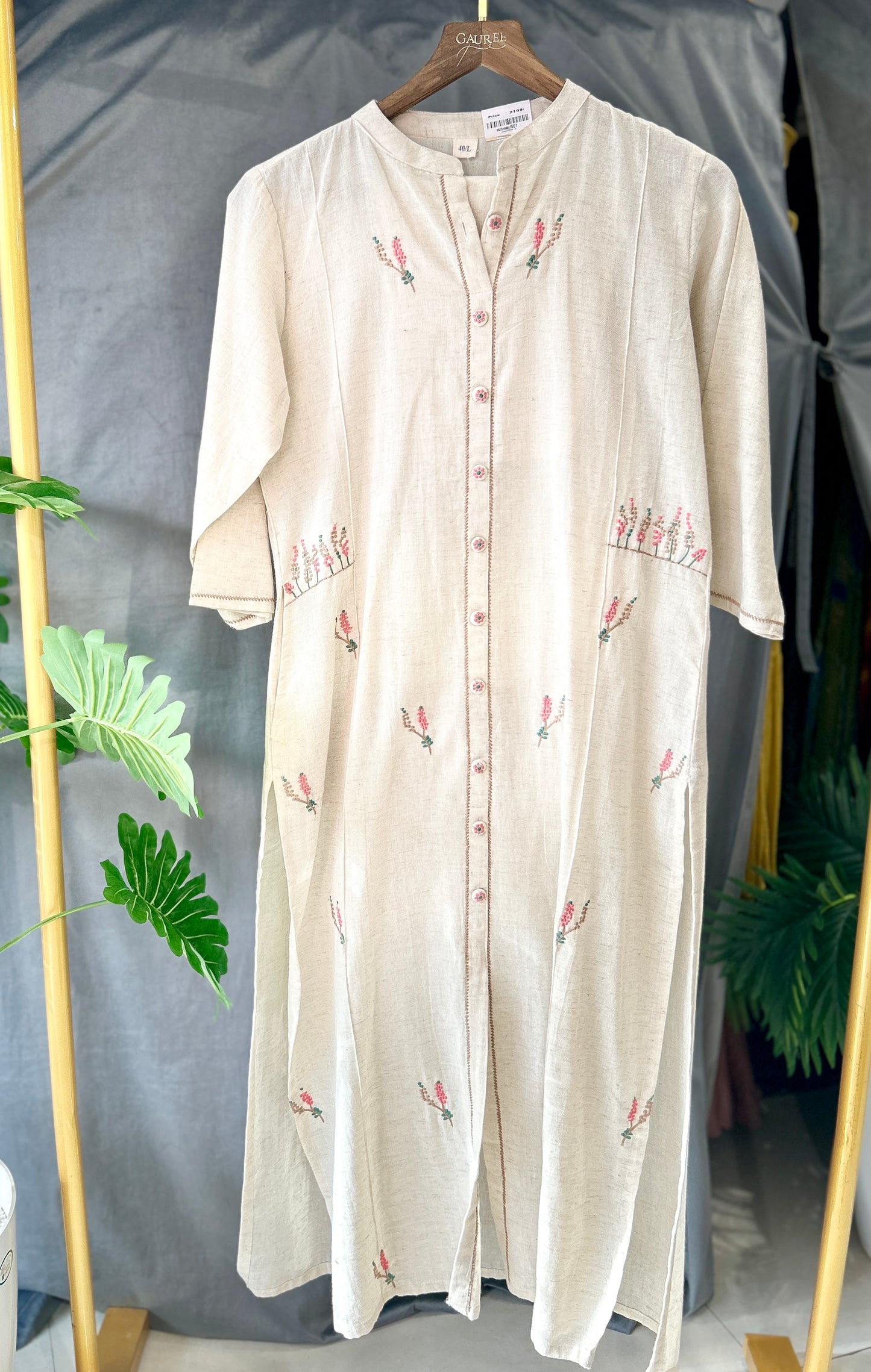 Blush Blossom Embroidered Kurta set