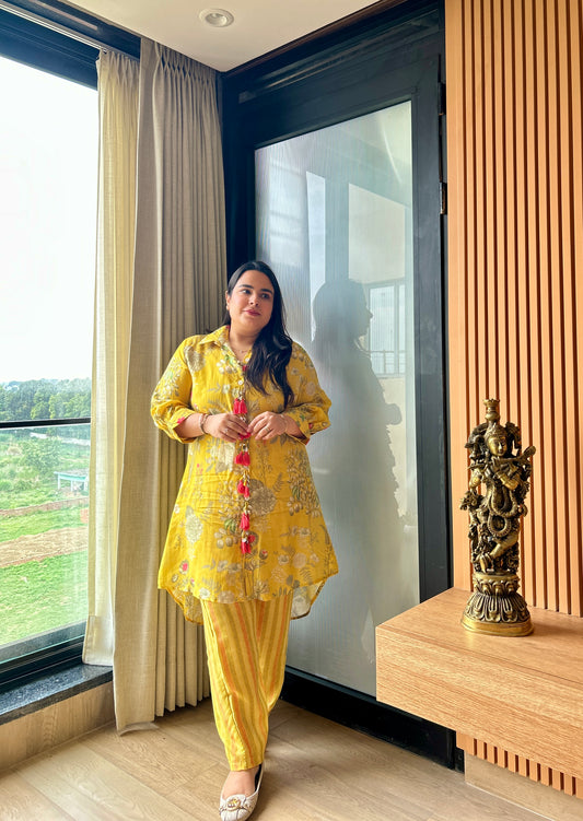 Sunny Yellow Floral Printed Co-ord Set