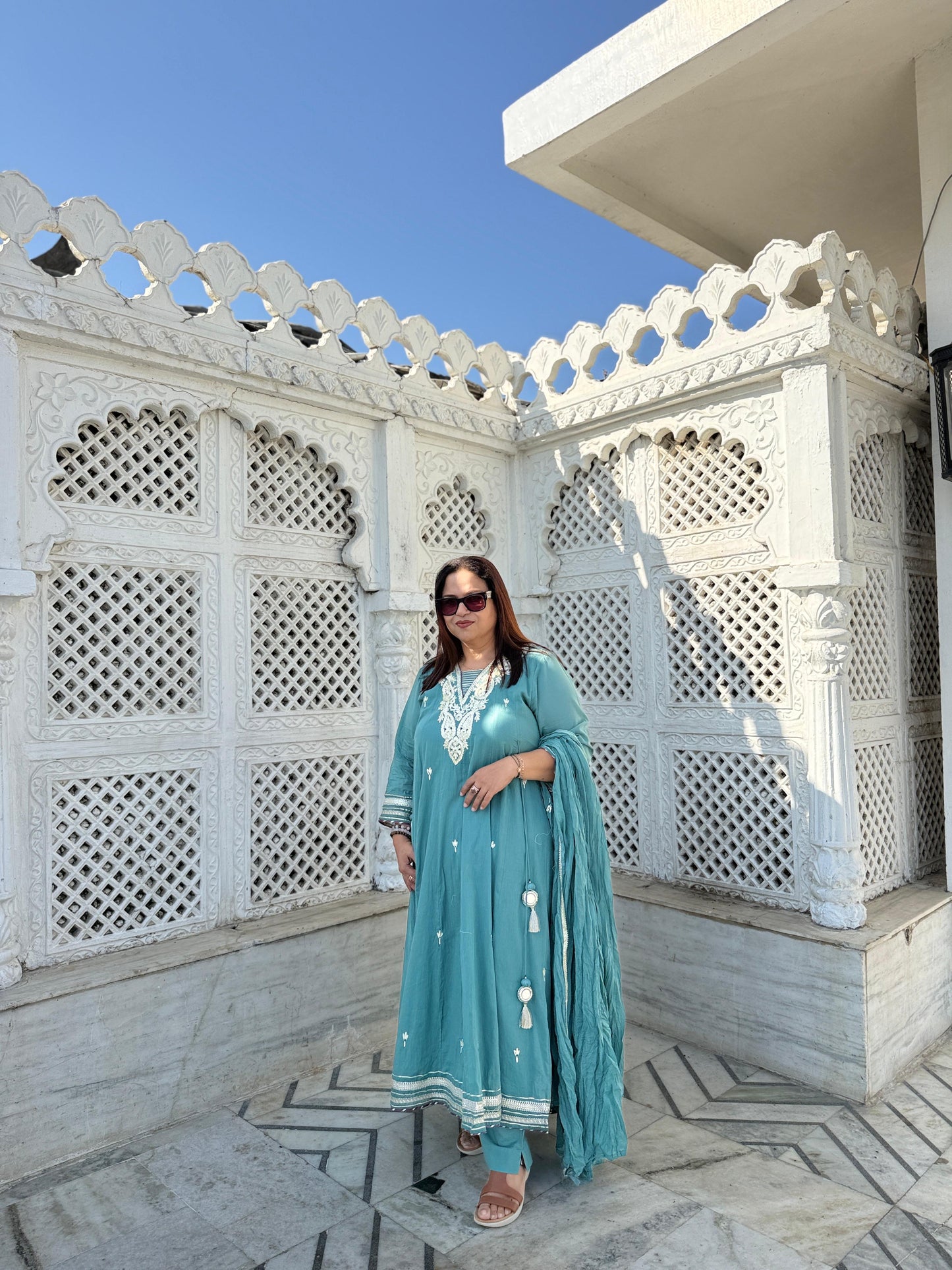 Noor Pastel Embroidered Anarkali Set