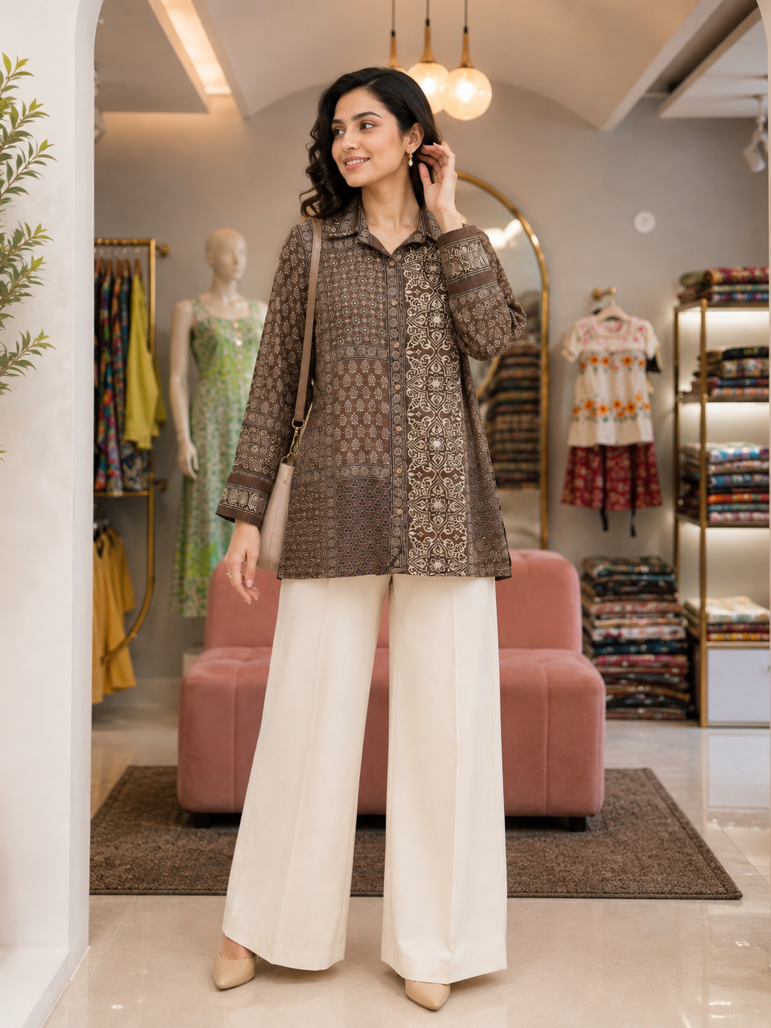 Mocha Heritage Satin Shirt