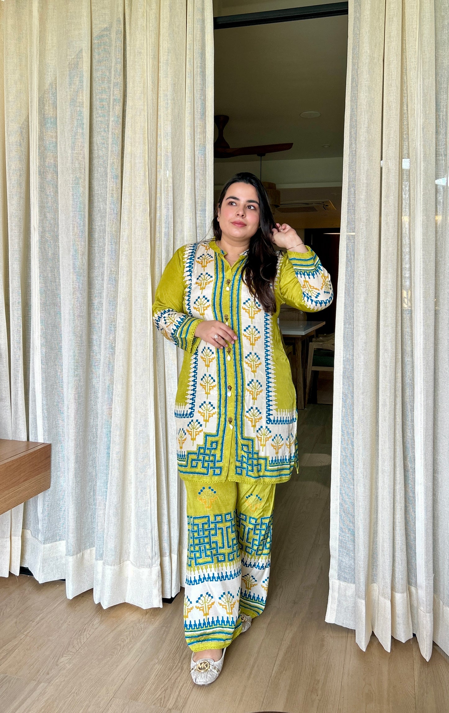 Lime Mosaic Printed Co-ord Set