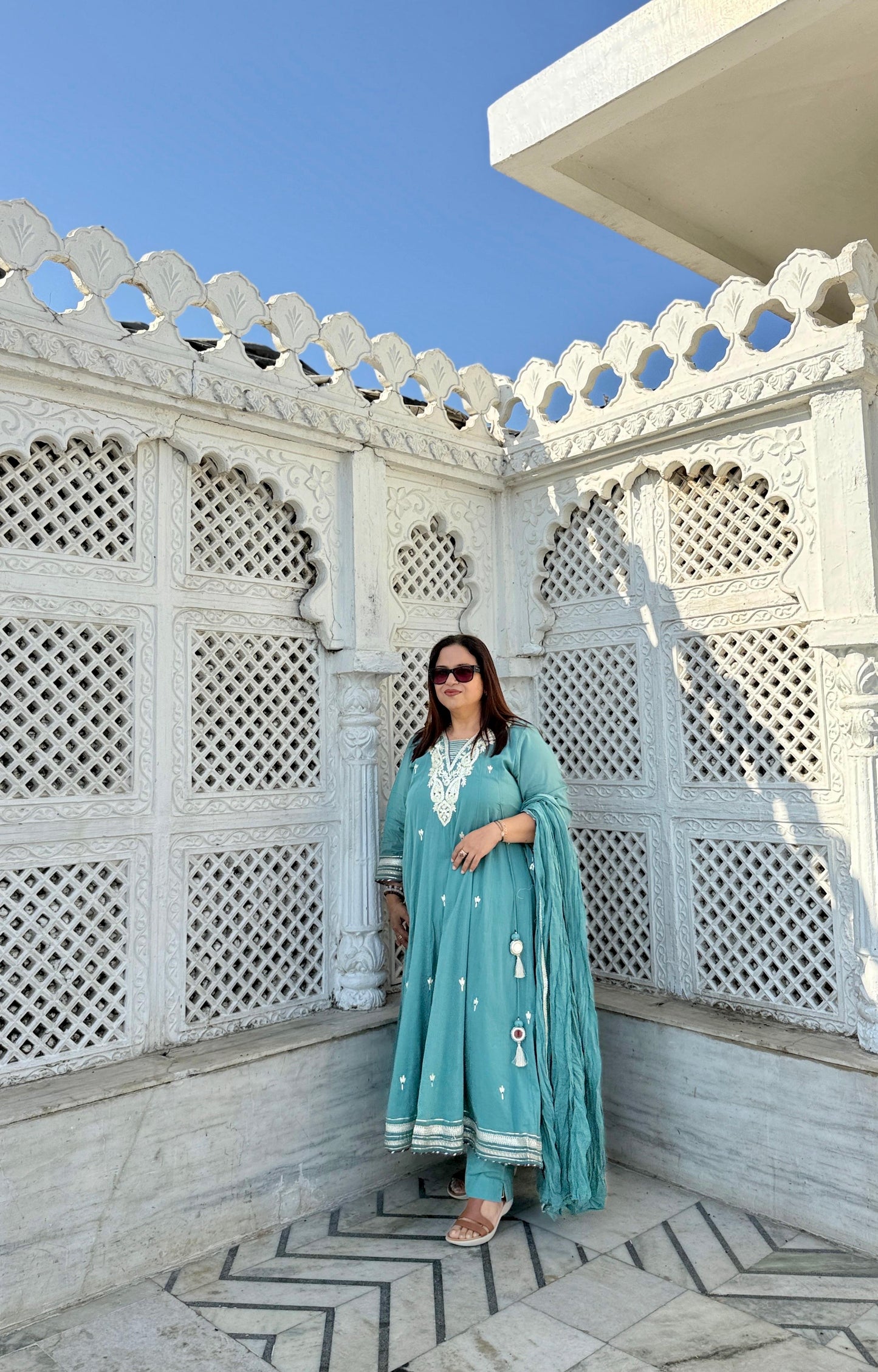 Noor Pastel Embroidered Anarkali Set
