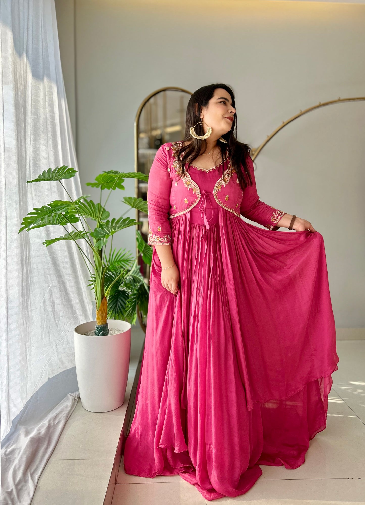 Regal Rose Chinon Anarkali