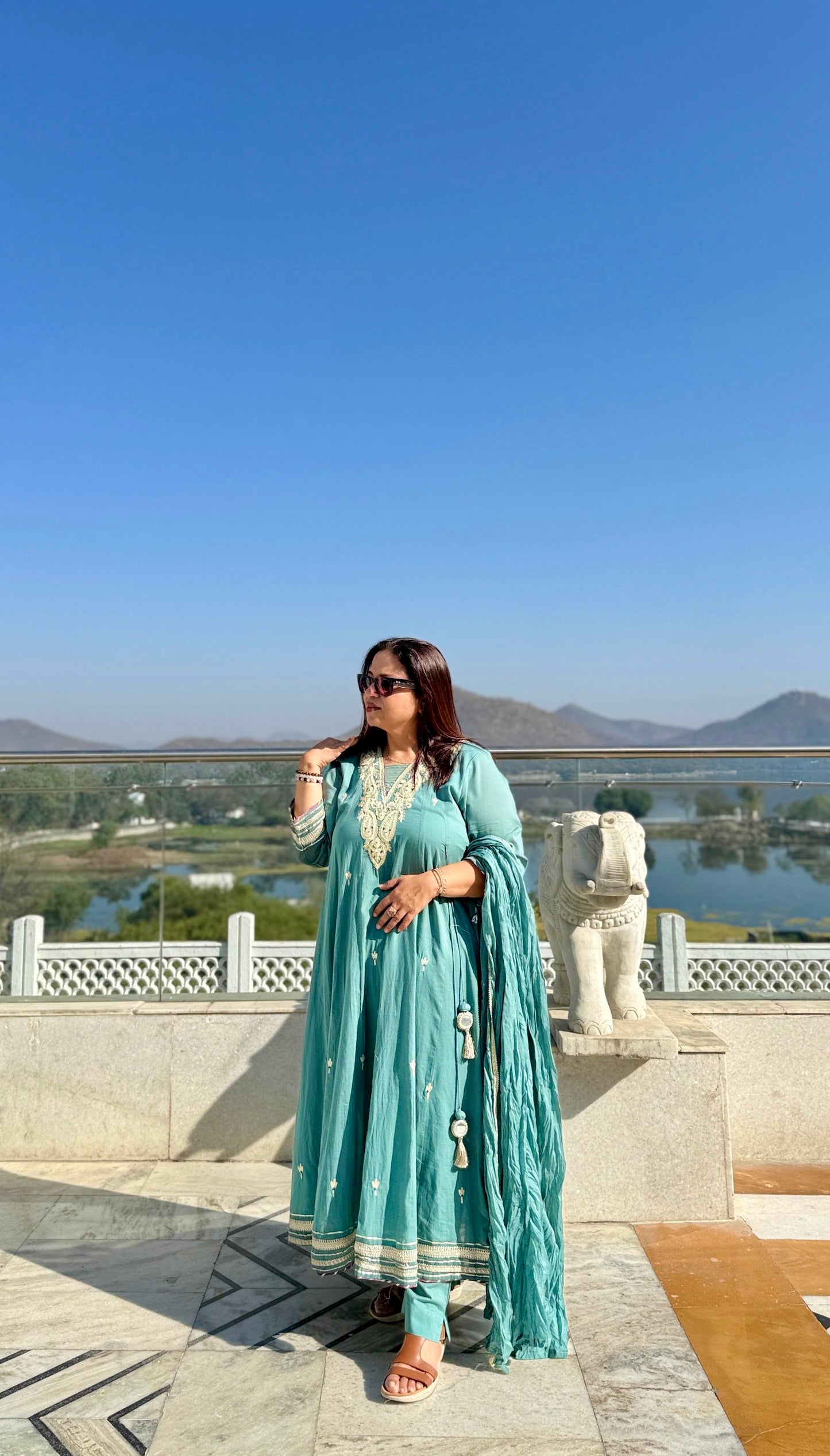 Noor Pastel Embroidered Anarkali Set