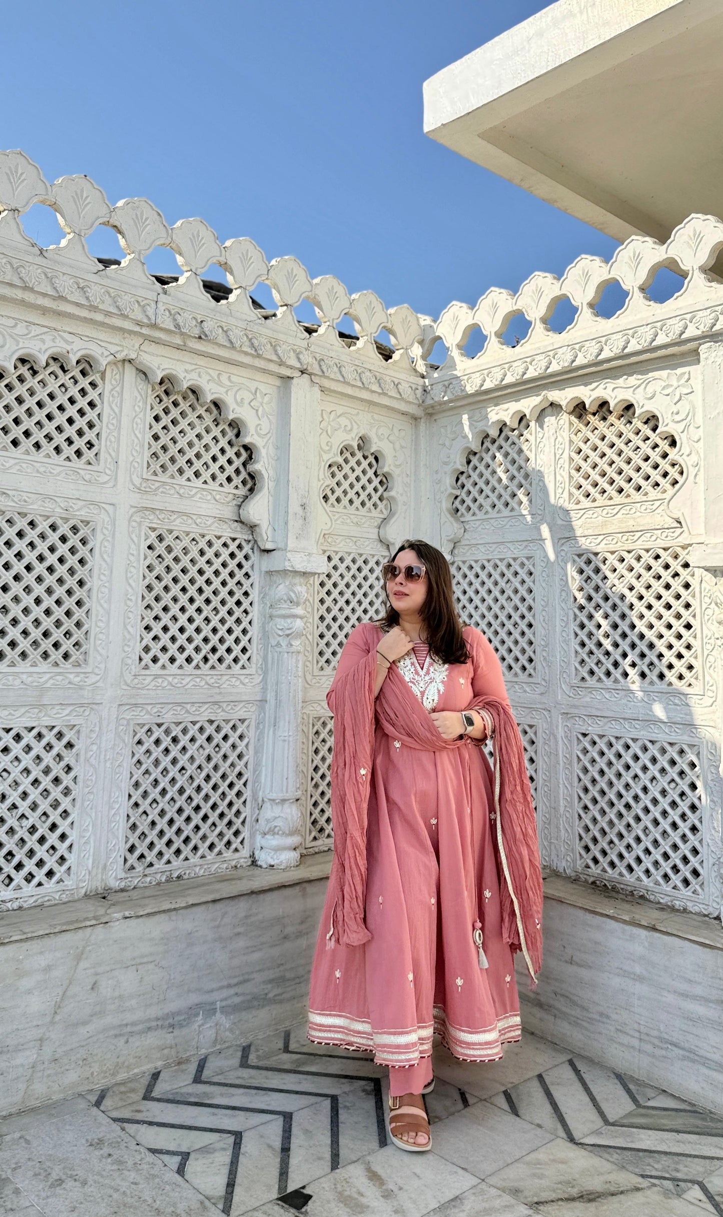 Noor Pastel Embroidered Anarkali Set