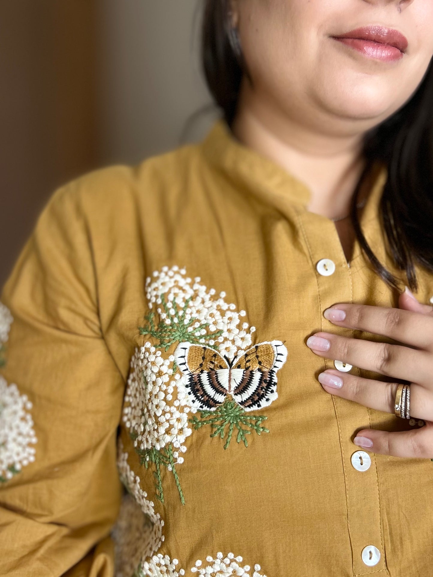 Mustard Bloom Kurta Set