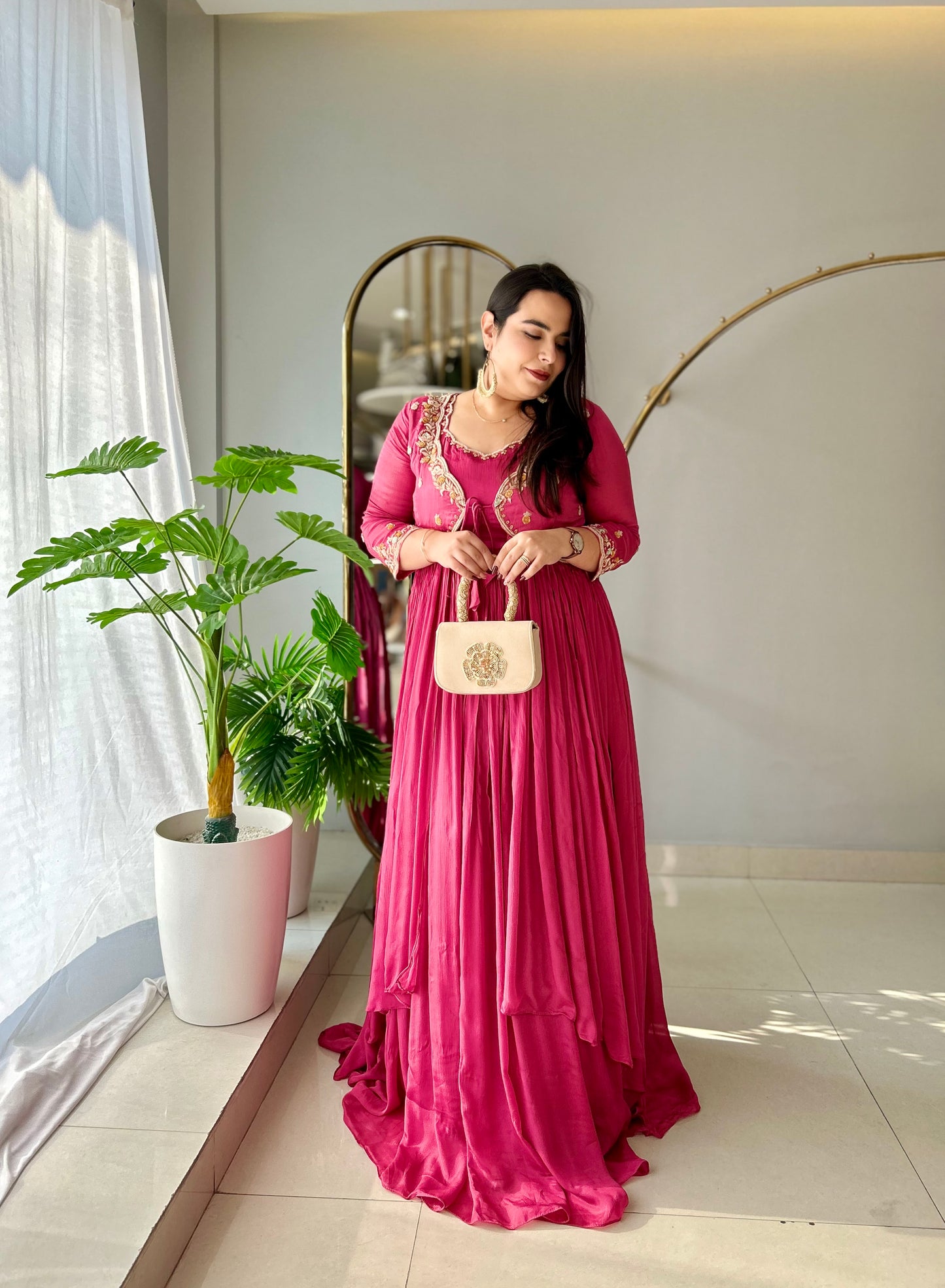 Regal Rose Chinon Anarkali