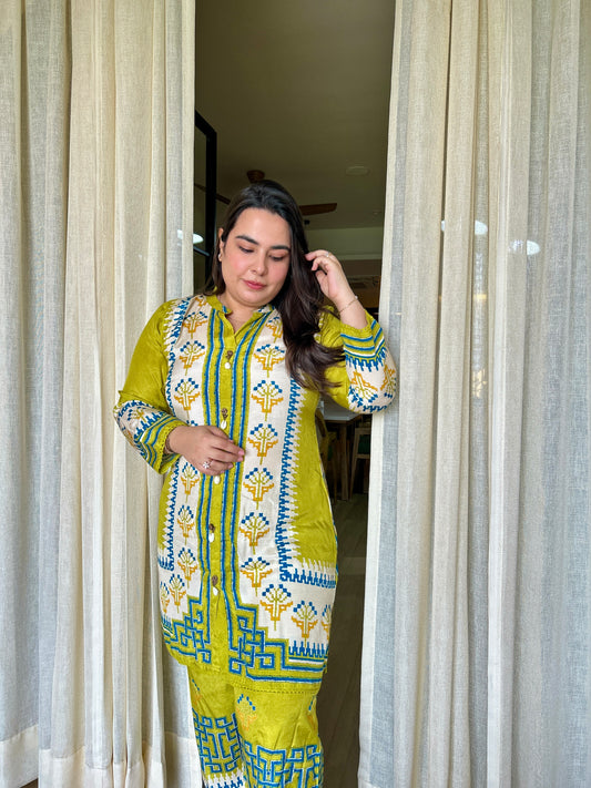 Lime Mosaic Printed Co-ord Set